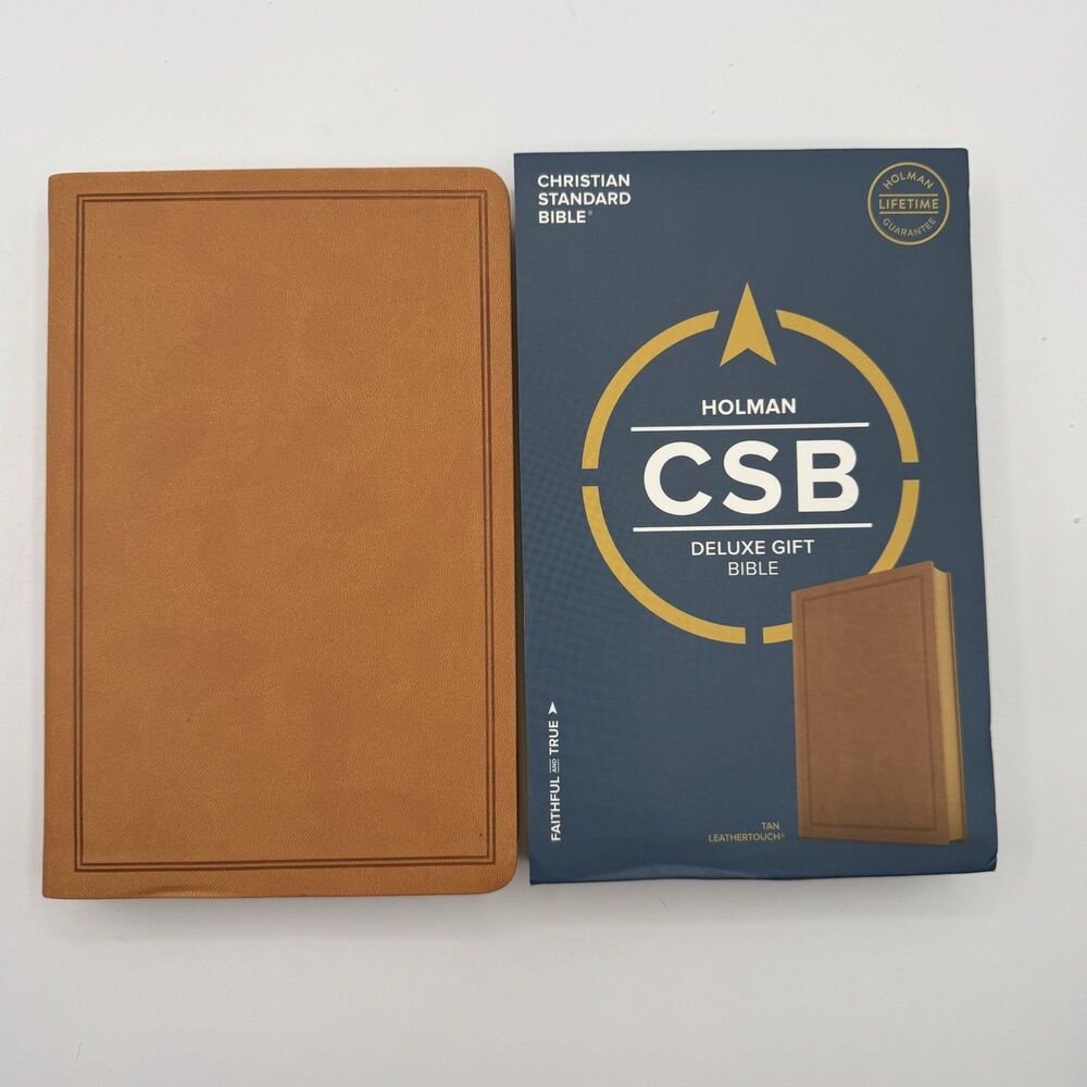 Holman CSB Deluxe Gift Bible Tan Leathertouch Gold Edges New 9781462749331